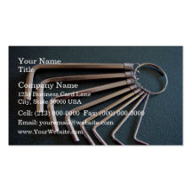 Eight hex/Allen keys arranged on table Business Cards