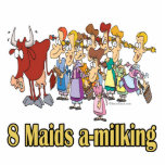 eight maids a-milking 8th eighth day christmas photo sculptures