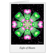 Eight of Hearts Greeting Cards