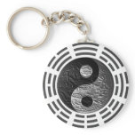 Eight Trigrams Yin Yang Embossed-Like Dragon Keychains
