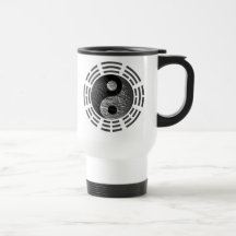 Eight Trigrams Yin Yang Embossed-Like Dragon Coffee Mugs