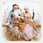 Eighteenth Century French Couple in Garden Square Sticker