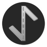 Eihwaz Rune grey stickers