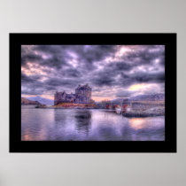 Eilean Donan Castle at Sunset (Bordered) Posters