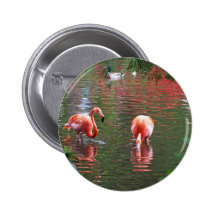 Ein Stück vom Paradies Flamingos Anstecknadelbutton