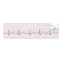 EKG heartbeat on graph paper, pulse beating Bumper Stickers