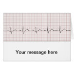 EKG heartbeat on graph paper, pulse beating cards
