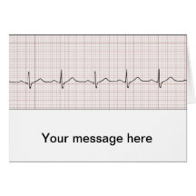 EKG heartbeat on graph paper, pulse beating Cards