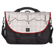 EKG heartbeat on graph paper, pulse beating Computer Bag