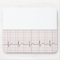 EKG heartbeat on graph paper, pulse beating Mouse Pad