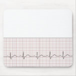 EKG heartbeat on graph paper, pulse beating mousepads