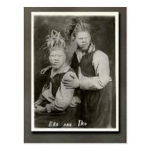 Eko and Iko "Men from Mars" Circus Performers Postcard