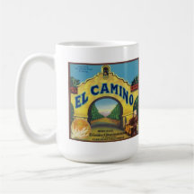 El Camino Brand Vintage Fruit Label Coffee Mug