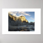 El Capitan Merced River In Snow And Shadows posters