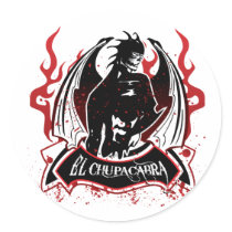 El Chupacabra - The Goat Sucker Round Stickers