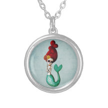 El Dia de Muertos Mermaid Custom Necklace