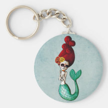 El Dia de Muertos Mermaid Key Chains