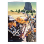 "El Diablo" Motorcycle in the Desert Watercolor Greeting Card