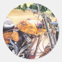"El Diablo" motorcycle in the Desert Watercolor Sticker