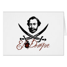 El Draque Pirate Insignia Greeting Cards