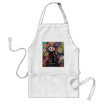 El Gato Day of the Dead Painting by Prisarts Aprons