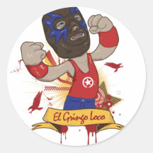 El Gringo Loco Round Sticker