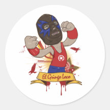 El Gringo Loco Round Stickers