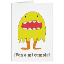 El monstruo amarillo ríe =) greeting card