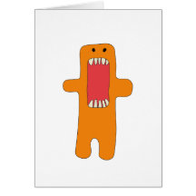 El monstruo naranja tiene hambre greeting card