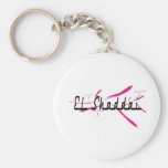 El Shaddaï noir motif rose Keychain