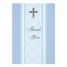 Elaborate Cross Flat Thank You Card Personalized Announcements