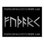 Elder Futhark Runes grey Postcard