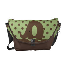 Ele-n-Friends Elephant Green Courier Bag