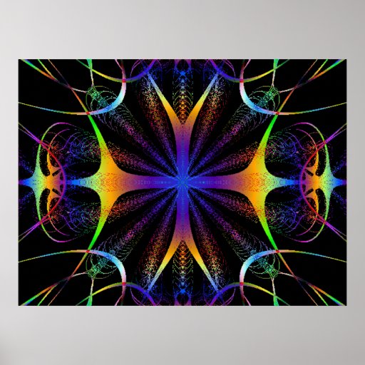 Electic Colour Fractal Poster