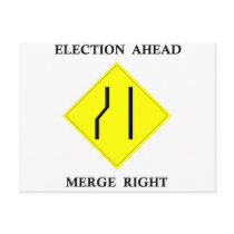 Election Ahead Merge Right Postcard
