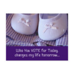 Elections Who You Vote for Future Baby Children postcards
