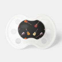 Electric & Acoustic Guitar Collage Baby Pacifiers