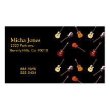 Electric & Acoustic Guitar Collage Business Card Templates
