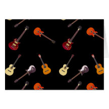 Electric & Acoustic Guitar Collage Greeting Card