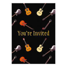 Electric & Acoustic Guitar Collage Custom Announcements