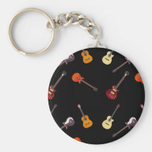 Electric & Acoustic Guitar Collage Keychains