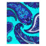 Electric Aqua Paisley Wedding Invitation RSVP