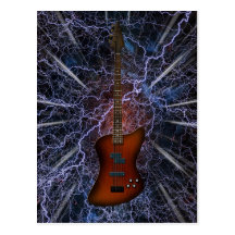 Electric Bass Guitar Post Cards