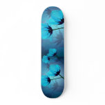Electric Blue Flowers Skateboard