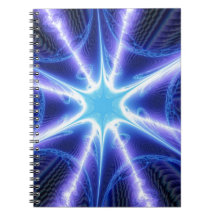 Electric Blue Techno Spider Web Spiral Note Books