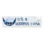Electric Blue Upright Crescent bumper stickers