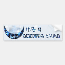 Electric Blue Upright Crescent Bumper Sticker
