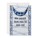 Electric Blue Upright Crescent invitations