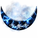 Electric Blue Upright Crescent photo sculptures