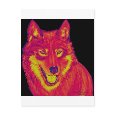 Electric Fire Wolf Postcards by TheGreenEyedUnicorn